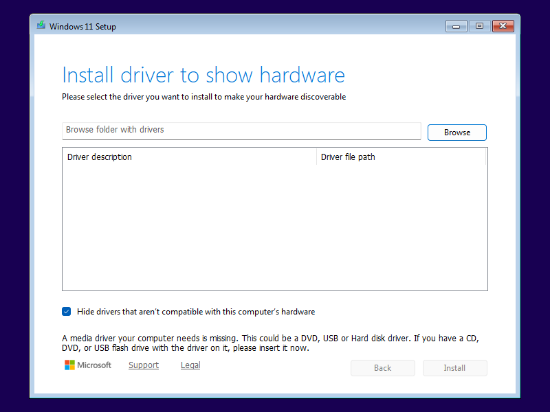 Install driver to show hardware